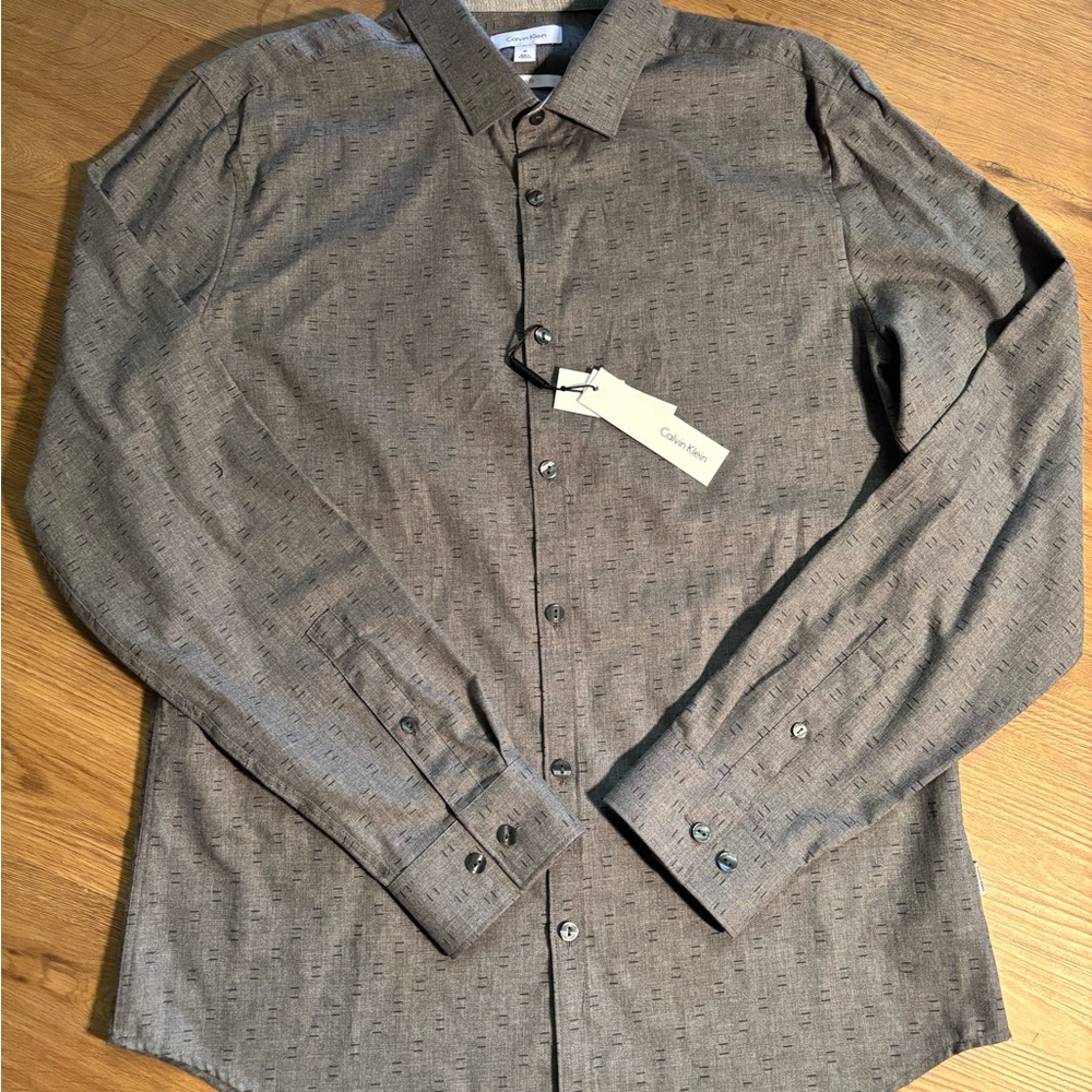 Calvin Klein Gray Men's Slim Fit Shirt